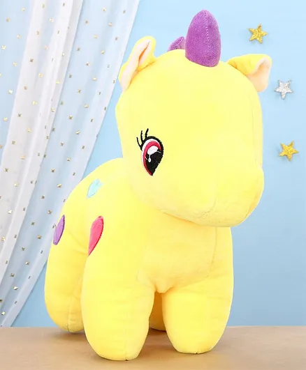 Toytales Unicorn Shaped Soft Toy Yellow - Height 35 cm