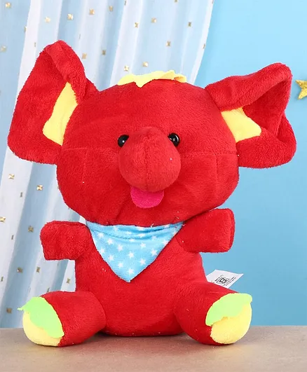 Toytales Elephant Soft Toy Red - Height 18 cm