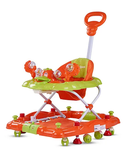 Baybee Cheezy Musical Baby Walker cum Rocker with Parent Handle - Orange