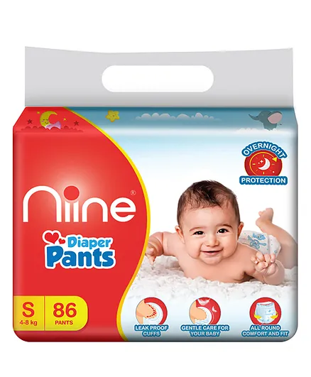 Niine Diaper Pants with Wetness Indicator and Disposal Tape Small Size - 88 Pieces