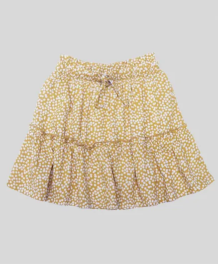 Little Carrot Polka Dot Printed Skirt - Brown
