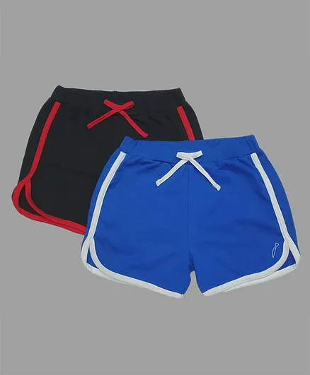 Little Carrot Pack Of2 Solid Colour Shorts - Blue & Black