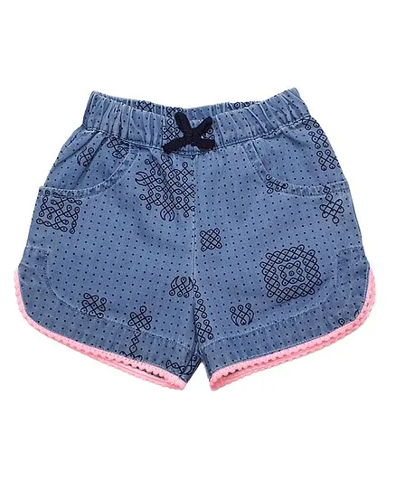 Little Carrot Dot Matrix Printed Shorts - Blue