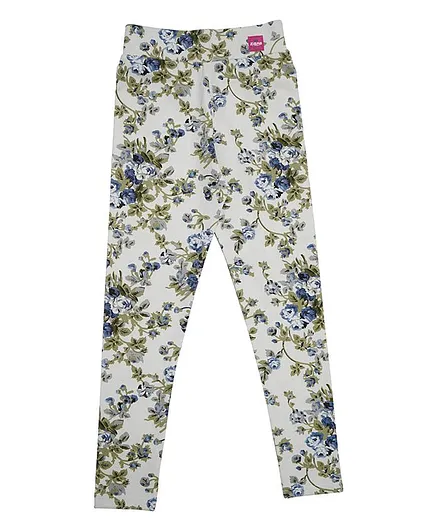 Ziama Flower Print Leggings - White