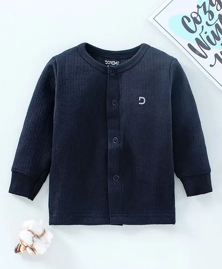 Doreme Full Sleeves Thermal Inner Wear Solid Color - Navy Blue