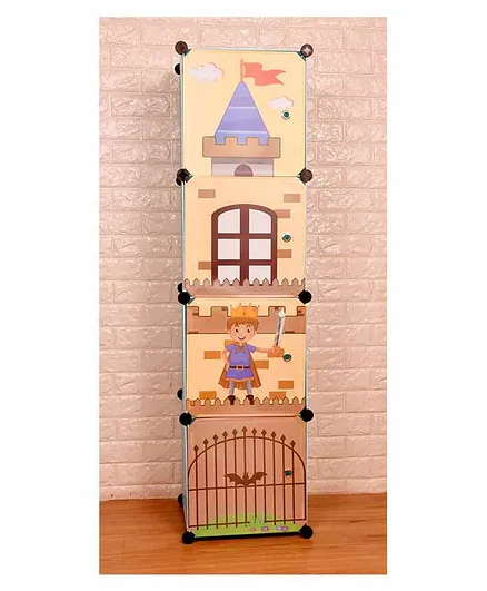 The Little Lookers Cabinet Storage Wardrobe Castle Print - Multicolor