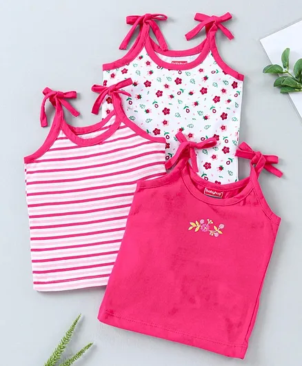 Babyhug 100% Cotton Tie Knot Slips Pack of 3 - Pink