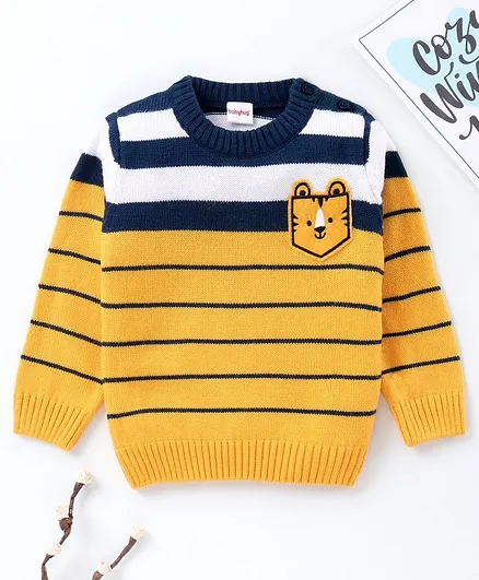 Babyhug Full Sleeves Pull On Sweater - Yellow