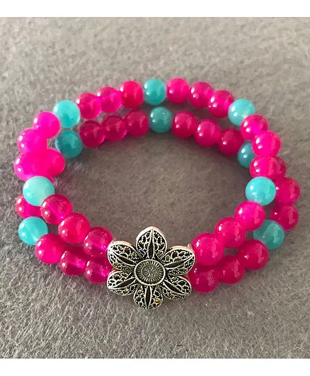 Kalacaree Beaded Two Liner Bracelet - Pink