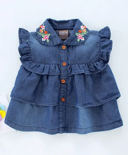 Little Kangaroos Tops Sleeveless DARK BLUE 6-7Y Girl
