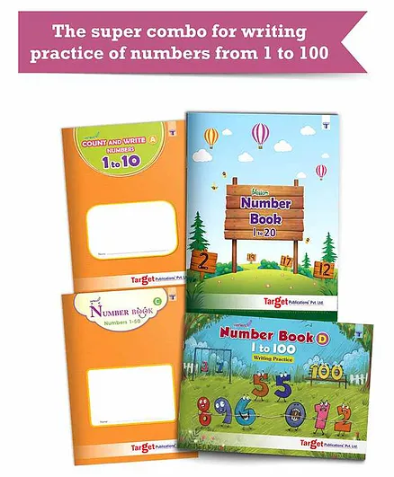 Number Writing Books Set Of 4 - English
