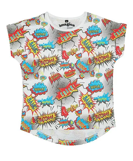 Imagica Short Sleeves Bang Printed Tee - Multi Colour