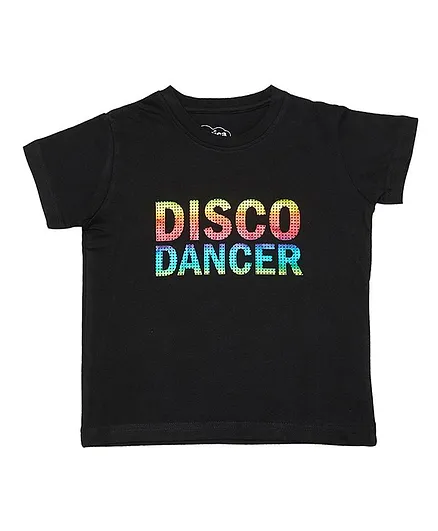 Imagica Half Sleeves Disco Dancer Printed Tee - Black