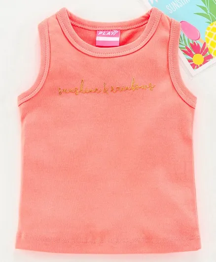 Play by Little Kangaroos Tops Sleeveless PEACH 4-5Y Girl