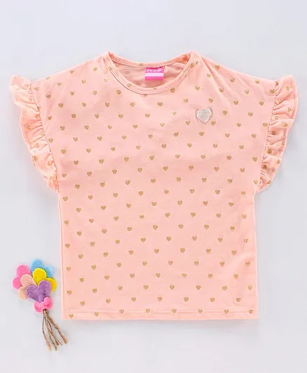 Play by Little Kangaroos Half Sleeves Top - Peach