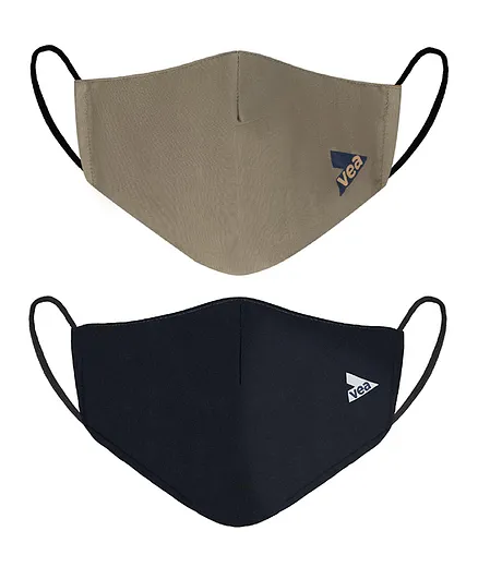 Vea Cotton 5 Layered Filtration Face Mask Navy - Pack Of 2