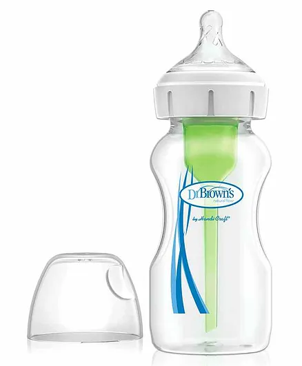 Mr. Brown's Baby Feeding Bottle with internal venting system, White - 270 ml
