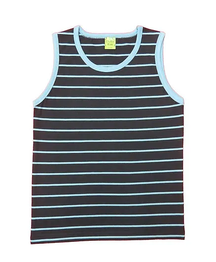 Clothe Funn Sleeveless Striped T-Shirt - Blue