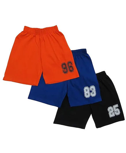 Clothe Funn Pack Of 3 Number Print Shorts - Multi Color