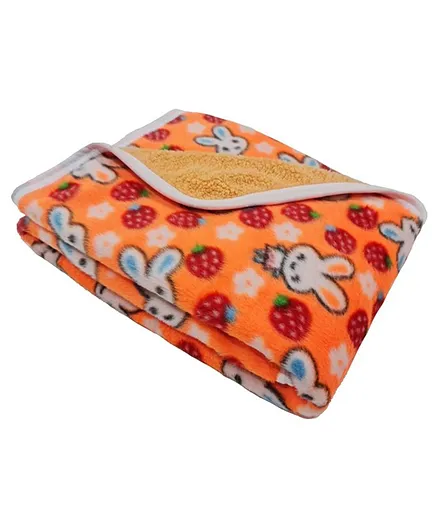 Brandonn Baby Blanket Bunny Print - Orange