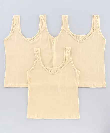 Red Rose Sleeveless Slip Pack of 3 - Beige