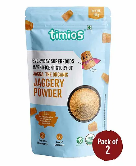 Timios Super Foods Jaggery Pack of 2 - 100 gm Each