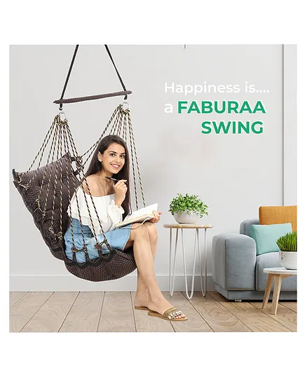 Faburaa Medio Cotton Hammock Swing - Brown
