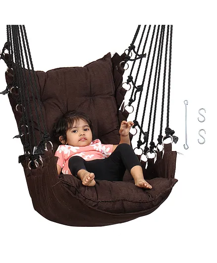 Faburaa Paradise Swing Chair for Kids and Adults - Brown
