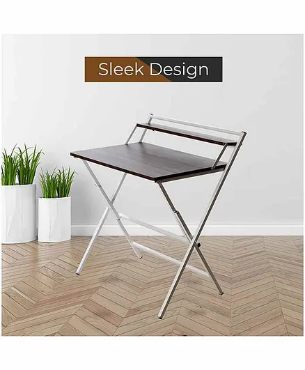Faburaa venus 30x21 Inch Shelf Study Table - Dark Brown