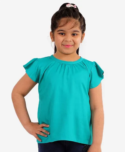 Chipbeys Short Sleeves Solid Color Top - Green