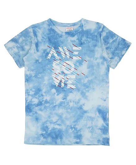 RAINE AND JAINE Short Sleeves Tie Dye Pattern Tee - Blue