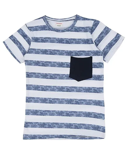 RAINE AND JAINE Short Sleeves Striped Tee - Blue