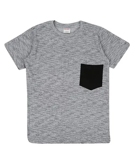RAINE AND JAINE Short Sleeves Self Design Tee - Grey