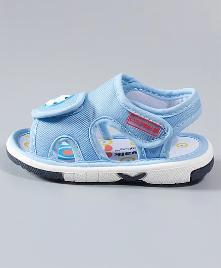 Cute Walk by Babyhug Sandals Football Patch - Blue