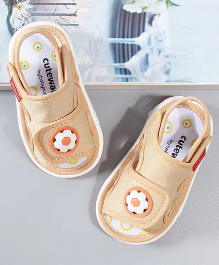 Cute Walk by Babyhug Sandals Football Patch - Beige