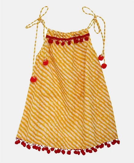 BownBee Sleeveless Striped Top - Yellow
