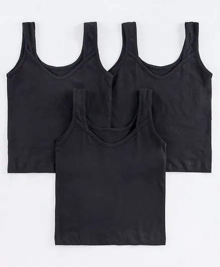 Red Rose Singlet Pack of 3 Slips - Black