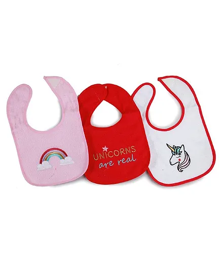 Baby Moo Cotton Bibs Pack of 3 - Pink