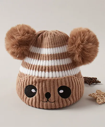 Babyhug Woollen Cap Beige - Diameter 11 cm