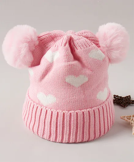 Babyhug Woollen Cap Pink - Diameter 11 cm