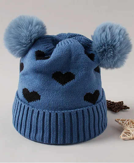 Babyhug Woollen Cap Blue - Diameter 12 cm
