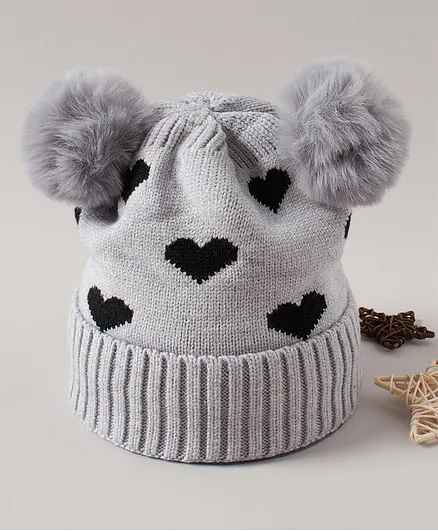 Babyhug Woollen Cap Grey - Diameter 10 cm