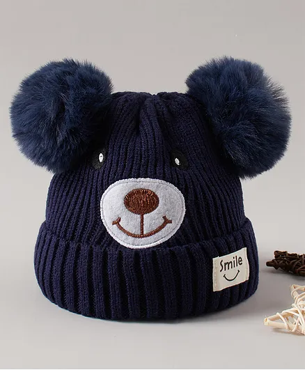 Babyhug Woollen Cap Blue - Diameter 12 cm