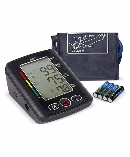 MCP Digital Blood Pressure Monitor with Rechargeable Indicator - Black