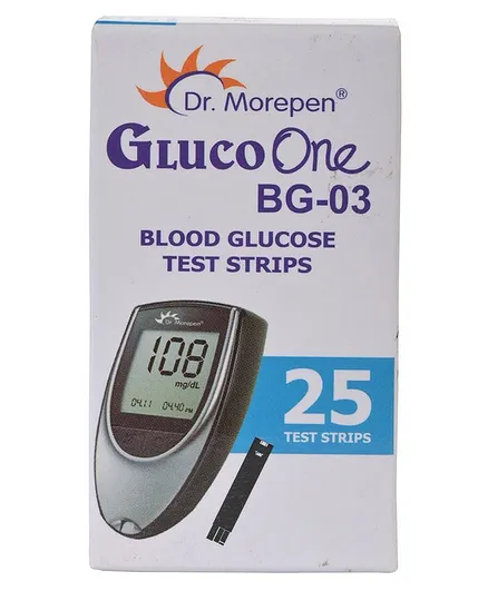 Dr. Morepen BG-03 Blood Glucose Test Strips - Pack of 25