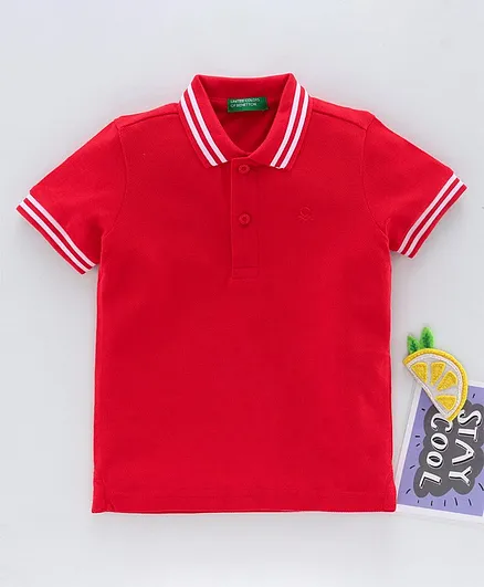 UCB Half Sleeves Solid Color Polo Tee - Red