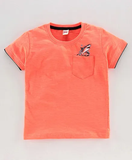 Ojos Half Sleeves Tee Animal Print - Orange