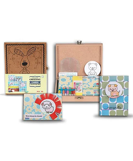 Craftopedia Colour in Greeting Cards & Keepsake Box Kit - Multicolour