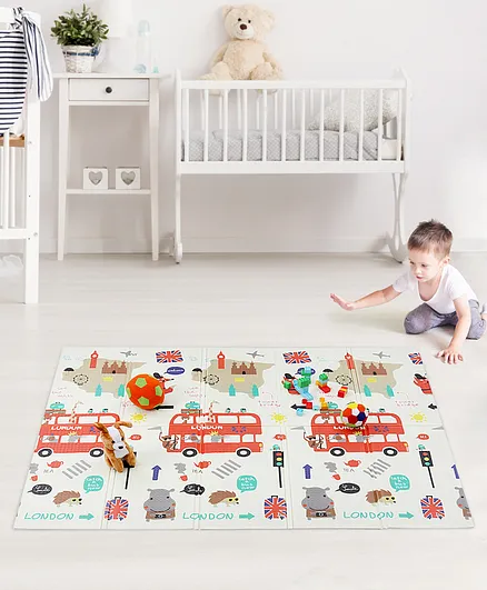 Babyhug XPE Waterproof Folding mat Hippo Print - Multicolour