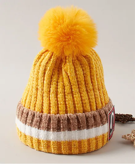 Babyhug Woollen Cap Yellow - Diameter 12 cm